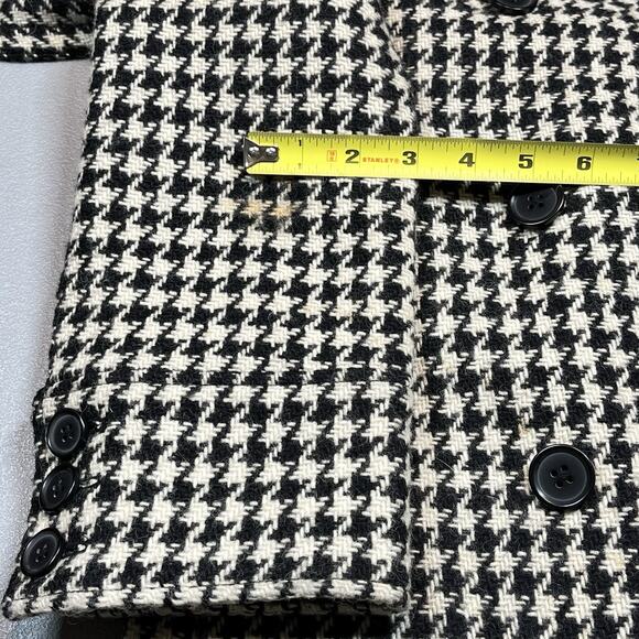 J Crew Trench coat Size 10 Houndstooth Belted Wool Blend Long Lined FLAWS - Picture 15 of 16